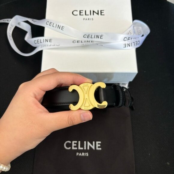 Celine Triomphe Gold Buckle 85 Belt - Picture 6 of 6